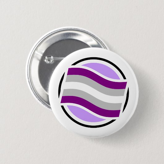 Grau-asexualer Pop-Oben Definitions-Ikonen-Knopf Button (Vorne & Hinten)