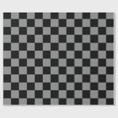 Grau Ash Black Schachbrett Muster Packpapier (Flach)