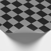 Grau Ash Black Schachbrett Muster Packpapier (Ecke)