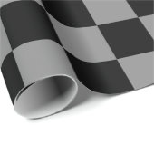 Grau Ash Black Schachbrett Muster Packpapier (Rolleneckpunkt)