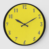 Grau auf Gelb Große Wanduhr (Vorderseite)