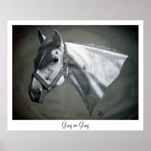 Grau auf Grau Equine-Kunstprint Poster