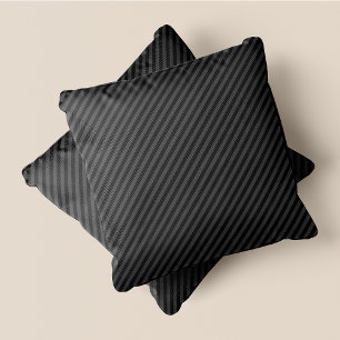 Grau auf grau gestreift, schlicht und schick Akzen Kissen