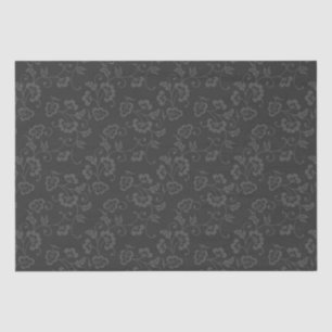 Grau-auf-graues Blumenrankenmuster Seidenpapier