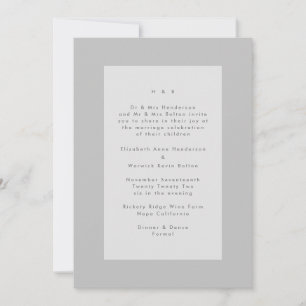 Grau auf Gray Moderne Minimalistische einfache Hoc Einladung