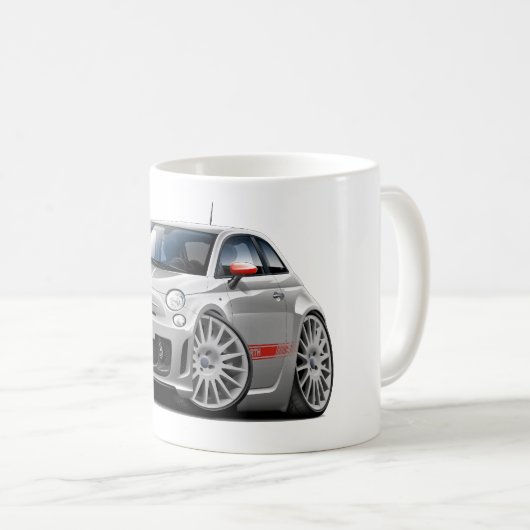 Grau-Auto Fiats 500 Abarth Kaffeetasse (VorderseiteRechts)