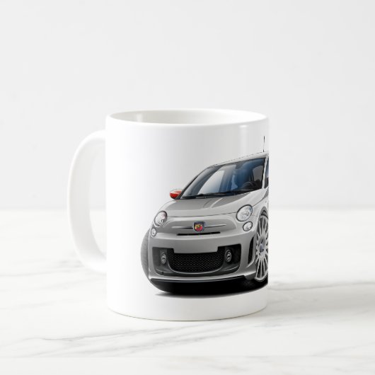 Grau-Auto Fiats 500 Abarth Kaffeetasse (Vorderseite Links)