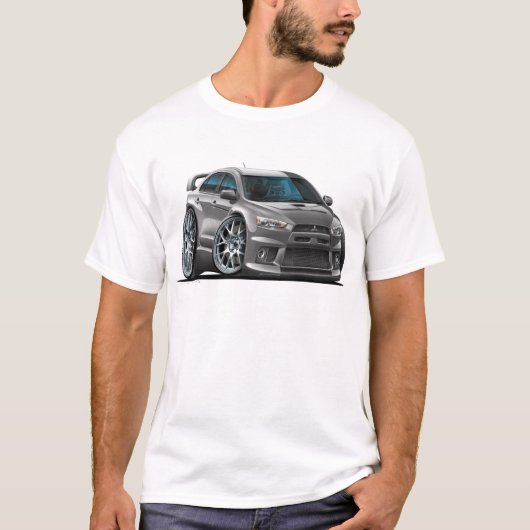 Grau-Auto Mitsubishis Evo T-Shirt (Vorderseite)