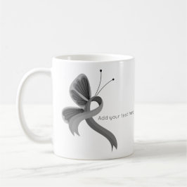 Grau Awareness Ribbon Butterfly Kaffee Tasse