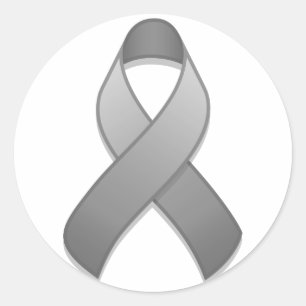 Grau Awareness Ribbon Round Sticker