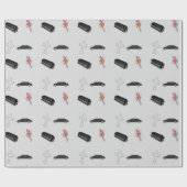 Grau-Beerdigungsmuster Geschenkpapier (Flach)