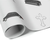 Grau-Beerdigungsmuster Geschenkpapier (Rolleneckpunkt)