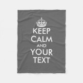 Grau behalten Ruhe und Ihre Text-Fleecedecke Fleecedecke (Vorderseite)