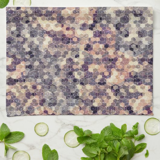 grau, beige geometrisch geschirrtuch (Gefaltet)