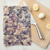 grau, beige geometrisch geschirrtuch (Viertel Falte)