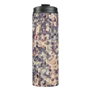 grau, beige geometrisch thermosbecher