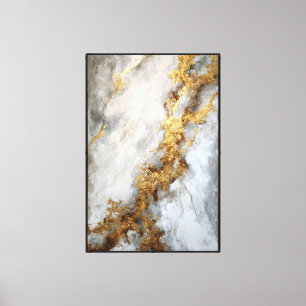 Grau-beige Marmor mit Goldadern – Abstrakte Kunst Leinwanddruck