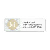 Grau & Beige Moderne Zickzack Monogramm (Vorne)