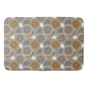 Grau-beige Muster arabischer Mandala orientalische Badematte