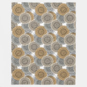 Grau-beige Muster arabischer Mandala orientalische Fleecedecke (Vorderseite)
