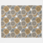 Grau-beige Muster arabischer Mandala orientalische Fleecedecke (Vorderseite (Horizontal))