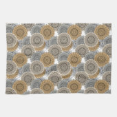 Grau-beige Muster arabischer Mandala orientalische Geschirrtuch (Horizontal)