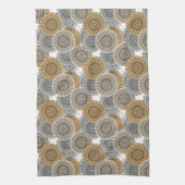 Grau-beige Muster arabischer Mandala orientalische Geschirrtuch (Vertikal)