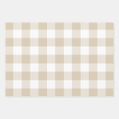 Grau Beige Sage Green Gingham Karo Kariert Geschenkpapier Set (Vorderseite 2)