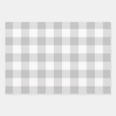 Grau Beige Sage Green Gingham Karo Kariert Geschenkpapier Set (Vorderseite)