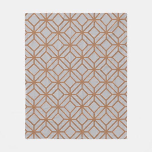 Grau Beige Square Retro Geometric Modern Pattern Fleecedecke (Vorderseite)