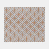 Grau Beige Square Retro Geometric Modern Pattern Fleecedecke (Vorderseite (Horizontal))