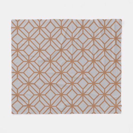 Grau Beige Square Retro Geometric Modern Pattern Fleecedecke (Vorderseite (Horizontal))