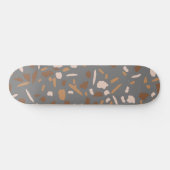 Grau Beige Tan Brown Terrazzo Marmormuster Skateboard (Horizontal)