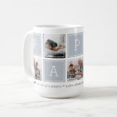 Grau | Benutzerdefinierte Papou 5-Foto-Farbblockko Kaffeetasse (Vorderseite Links)