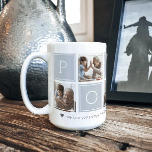 Grau   Benutzerdefinierte Poppy-5-Foto-Farbblockko Kaffeetasse
