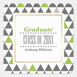 Grau | Benutzerdefinierter Abschluss für ein Muste Quadratischer Aufkleber