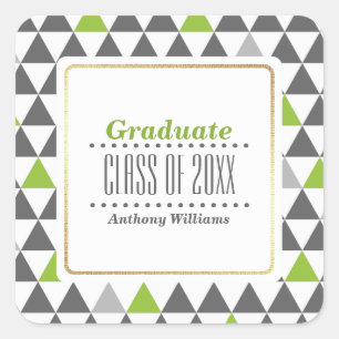 Grau   Benutzerdefinierter Abschluss für ein Muste Quadratischer Aufkleber