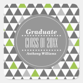 Grau | Benutzerdefinierter Abschluss für ein Muste Quadratischer Aufkleber