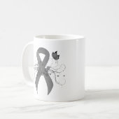 Grau-Bewusstseinsband mit Schmetterling Kaffeetasse (Vorderseite Links)