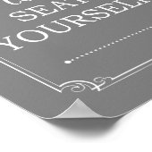 Grau Bitte setzen Sie sich für ein schönes Bad Poster (Ecke)