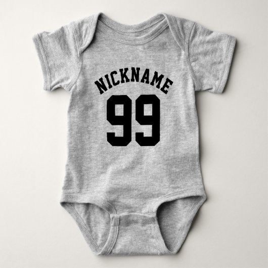 Grau & Black Baby | Sports Jersey Design Baby Strampler (Vorderseite)