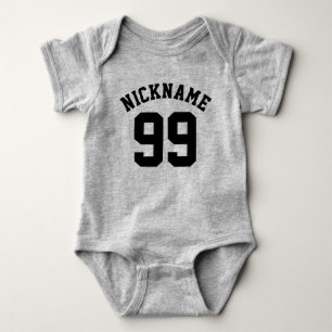 Grau & Black Baby Sports Jersey Design Strampler