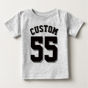 Grau & Black Baby Sports Jersey T-shirt