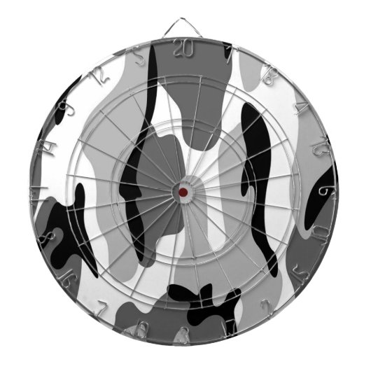 Grau & Black Camouflage Dart Board Dartscheibe (vorne)