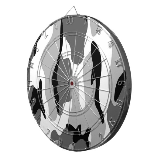 Grau & Black Camouflage Dart Board Dartscheibe (Vorderseite rechts)