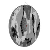 Grau & Black Camouflage Dart Board Dartscheibe (Vorderseite Links)