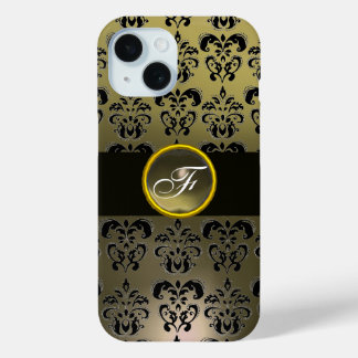 GRAU BLACK DAMASK GEM STONE MONOGRAM Case-Mate iPhone HÜLLE