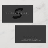 Grau Black Monogram Attorney at Law Business Card Visitenkarte (Vorne/Hinten)
