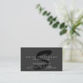 Grau Black Monogram Attorney at Law Business Card Visitenkarte (Stehend Vorderseite)