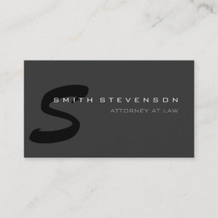 Grau Black Monogram Attorney at Law Business Card Visitenkarte